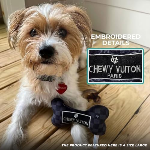 Haute Diggity Dog Chewy Vuiton Bone Plush Dog Toy, Designer Parody Toy - Image 5