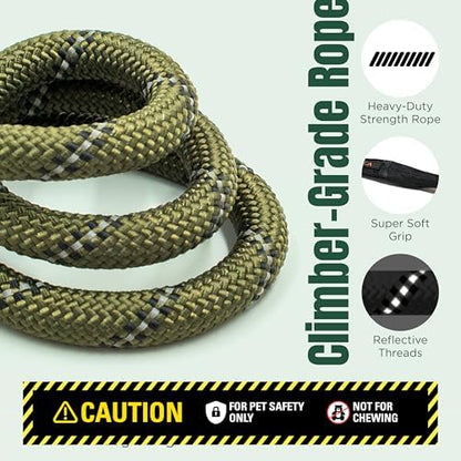 Dog Seat Belt for Car | Universal Pet Car Seatbelt with Reflective Climbing Rope, Aviation Aluminum Carabiner with 360° Swivel & Auto-Lock, Secure Safety Restraint (Ranger Green 360°) - Image 4