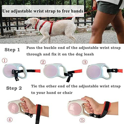 2 Pack Dog Leash Wrist Safety Strap, Dog Leash Wrist Strap for Hands Free, Soft Comfortable Diving Fabric, Light Blue Color