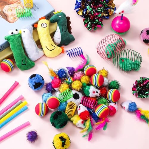Shappy 150 Pcs Cat Toys Bulk Pack for Indoor Cats, Mice Balls,Novel - Image 4