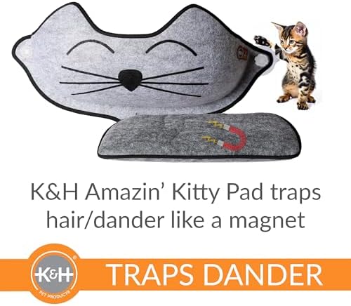 K&H Cat Window Perch Bed, EZ Mount Kitty Face, 27x11x6in, Gray - Image 4