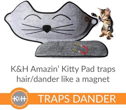 K&H Cat Window Perch Bed, EZ Mount Kitty Face, 27x11x6in, Gray - Image 4