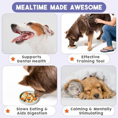Awoo Lick Dish Silicone Dog & Cat Lick Mat Slow Feeder Dish, Extend Mealtime, Non-Slip, Wet and Dry Food Compatible (Periwinkle) - Image 7