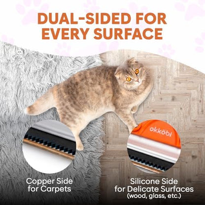 Carpet Rake for Pet Hair Removal – Carpet Scraper & Pet Fur Rake – Dog & Cat - Animal Fur Broom for Rugs & Furniture with Adjustable Lengths - Orange & Black - Image 5