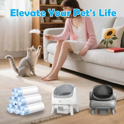 Cat Litter Bags 120 Count, 26.37"X15.74" Drawstring Close Litter Box Liners for Automatic Litter Box,Thick Cat Poop Bags,Easy to Clean,Heavy Duty Robot Bag for Self-Cleaning Box - Image 6