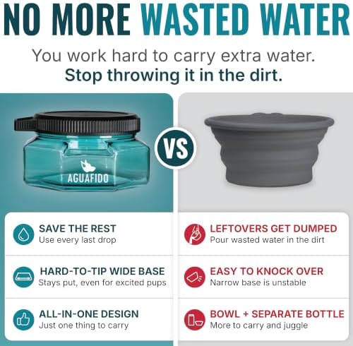 Dog Water Bottle, 27 oz Portable Dog Bowl with Leakproof Lid, Smoke Grey - Image 3