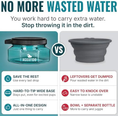 Dog Water Bottle, 27 oz Portable Dog Bowl with Leakproof Lid, Smoke Grey - Image 3