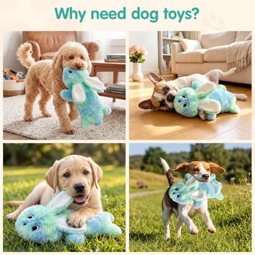 Fuufome Squeaky No Stuffing Dog Chew Toy, Interactive Crinkle Toy for Dogs - Image 2