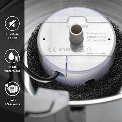 iPettie Water Fountain Pump for Stainless Steel Cat Drinking Fountain - Image 4