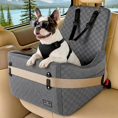 PETSFIT Pet Car Seat with Patented Safety System, 5" Elevated Cushion by Petsfit