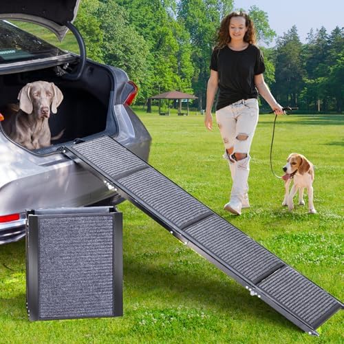Uross Dog Ramp for Car 63" Long - Collapsible Pet Ramps for Large Dogs SUV Truck Folding Outdoor Dog Ramp for Porch Steps by Uross