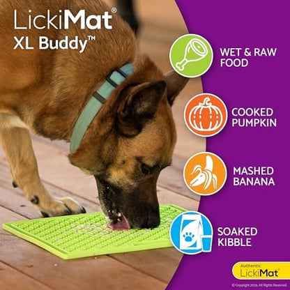 LickiMat X Large Breed Buddy Dog Lick Mat, Dog Calmer, Slow Feeder, Anxiety Reliever Alternative to Puzzle Toys, Slow Feeding Bowls. Use Peanut Butter, Wet, Raw, Mixed Food, Healthy Treats - Turquoise - Image 4