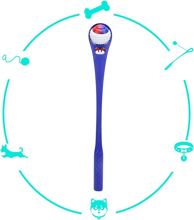 PP Dog Ball Launcher Stick, Interactive Throwing Toy with Retractable Tether for Outdoor Play and Exercise, Extendable Handle Length 19.1 Inches