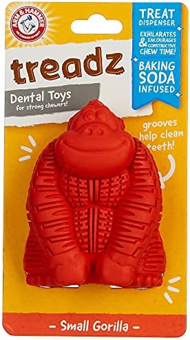 Arm & Hammer Super Treadz Mini Gorilla Dental Chew Toy, Small, 3.5 Inch by ArmHammer