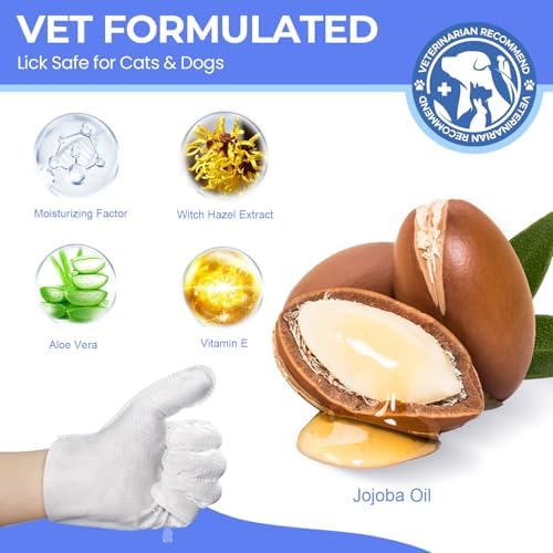 Pet Cleaning Glove Wipes for Dogs & Cats, Hypoallergenic Deodorizing Disposable Bathing Wipes,No-Rinse Grooming Wipes, Extra Thick,Perfect for Pet Dry Cleaning,Daily Care and Travel,24 pcs - Image 2