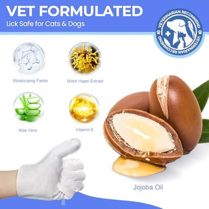 Pet Cleaning Glove Wipes for Dogs & Cats, Hypoallergenic Deodorizing Disposable Bathing Wipes,No-Rinse Grooming Wipes, Extra Thick,Perfect for Pet Dry Cleaning,Daily Care and Travel,24 pcs - Image 2