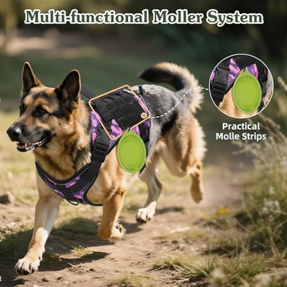 VavoPaw Heavy Duty Tactical Dog Harness for Large Dogs, No Pull Adjustable - Image 6