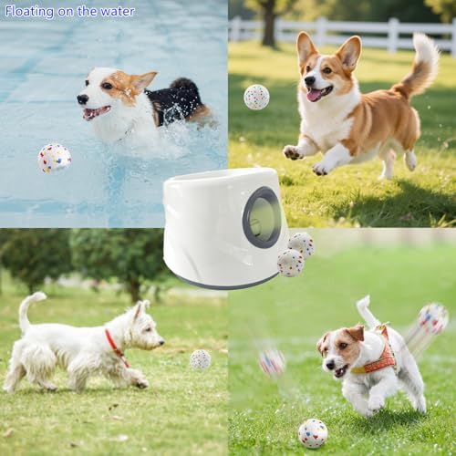 Automatic Ball Launcher for Dogs ，The Upgraded Premium Ball Thrower Adjustable Distance 20-45ft Including 6 PCS 2.3-inch Sized ETPU Balls, Interactive Dog Toys Suitable for Small to Medium Sized Dogs - Image 2