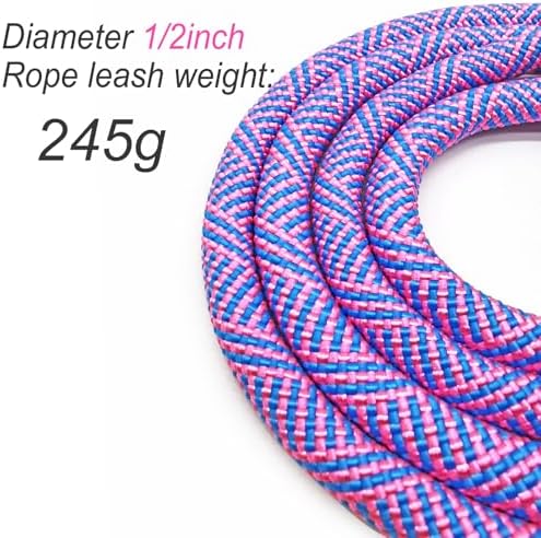 Double Dog Leash Coupler, Heavy Duty Extension Rope for Two Dogs, No Tangle 1/2" Thick Dual Dog Lead Splitter for Large Medium Dogs Over 40 lbs (33"- Pinkblue) - Image 6