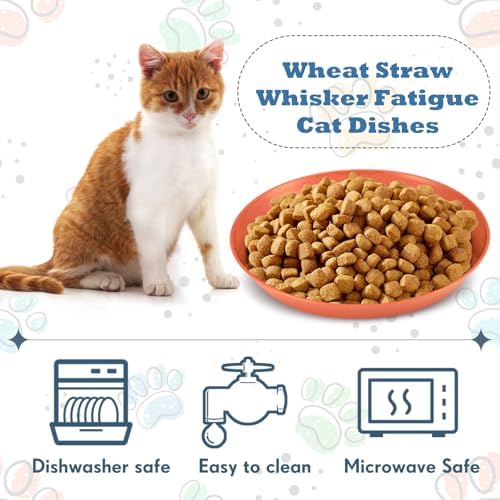 Gerrii 24 Pieces Fatigue Relief Cat Bowl 6 Inch Shallow Cat Food Dish Stray Wet Feeding Bowls Wide and Small Pet Plates for Ferrets Feral Short Legged Kitten Shelter(Elegant Color,Pattern) - Image 3
