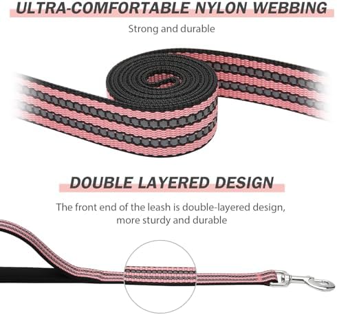 Hikiko 6FT Double Handle Traffic Dog Leash Reflective - Image 2