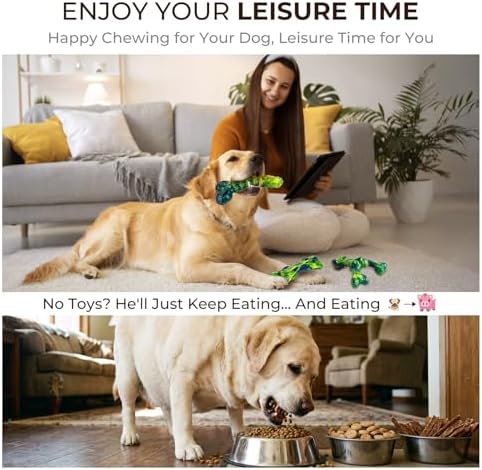 Kseroo Dog Chew Toys, 3-Pack, Peanut Butter, Medium & Large Dogs, Green - Image 6