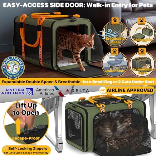 PAWZIDEA Expandable Pet Carrier for Small Cats & Dogs, TSA Airline Approved - Image 3