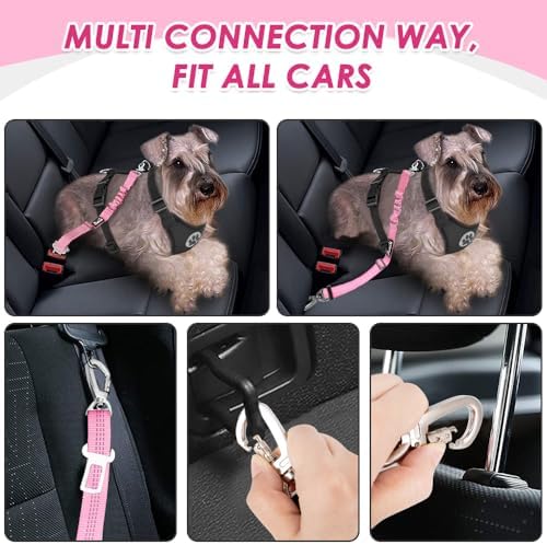 SlowTon Dog Seatbelt, 2 Pack Adjustable Heavy Duty Dog Safety Seat Belt - Image 2
