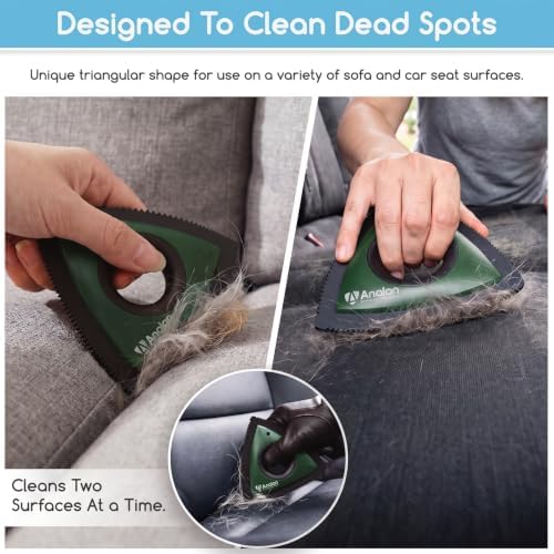 Analan Mini Pet Hair Remover for Car Detailing Dog Hair Tool Brush(Green) - Image 4
