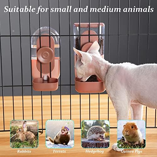 Rabbit Water Dispenser,Bunny Food Bowl,Ferret Feeders Water Bottle for Cage - Image 2