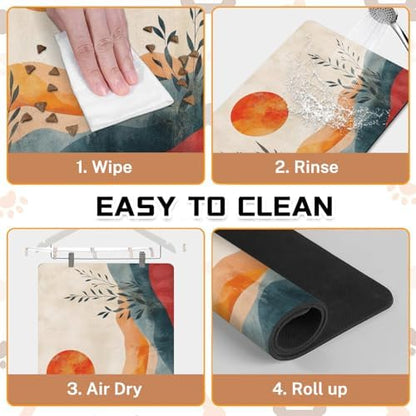 Absorbent Pet Dog Bowl Mat for Food and Water, Pet Cat Food Feeding Mat with Non Slip Rubber Backing, Dog Food Mats for Floors Waterproof, 24"x32" - Image 6