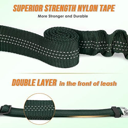 AUTOWT Double Dog Leash, No Tangle 360°Swivel Rotation Reflective Lead Attachment Adjustable Length Dual Two Dogs Lead Splitter, Comfortable Shock Absorbing Walking Training for 2 Dogs - Image 5