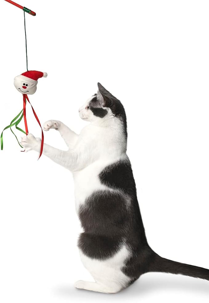 Midlee Christmas Cat Wand with Ribbon - 3 Pack