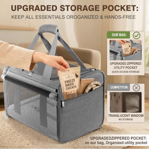 Soft Sided Cat Carrier for Anxious Pets with Privacy Roller Blinds - Image 6
