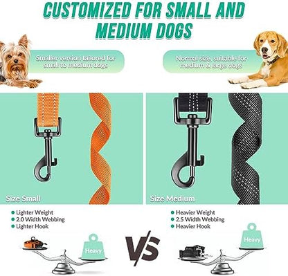 AUTOWT Two Dog Lead, 2 in 1 Upgraded Double Dog Leash Attachment Combine Adjustable Strap and Shock Absorbing Bungee No Tangle Dual Training Splitter for Different Size Dogs - Image 4