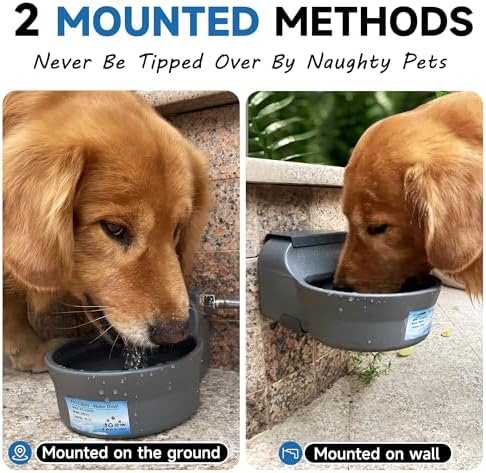 Automatic Dog Water Dispenser with Anti-tip Bracket, 68 oz Outdoor Dog Water Bowl Dispenser, Auto Refill Water Feeder for Pets & Livestock, Food Grade Waterer Fit 3/4" GHT Faucet, Wide Mouth - Image 5