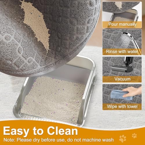 Cat Litter Box Mat, 35" x 24" Large Kitty Litter Trapping Mat Keep Floor Clean, Litter Box Mat Scatter Control, Waterproof, Easy to Clean, Durable Large Size Litter Mats for Floor - Image 3