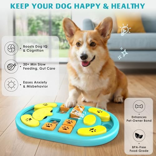 Dog Puzzle Toy, Interactive Treat Dispensing Toys, Blue - Image 2