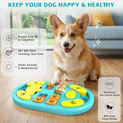 Dog Puzzle Toy, Interactive Treat Dispensing Toys, Blue - Image 2