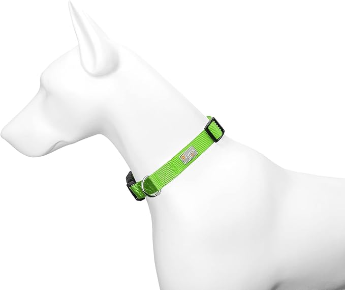 Dog Collar Green Basic Dog Collars with Breathable Quick Release Nylon Pet Collar for Puppy Small Medium Large Dogs Boy Girl