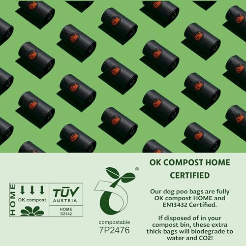 Tuff Pets Certified Compostable Dog Poop Bags with Handles, 12 Thick Rolls - Image 4