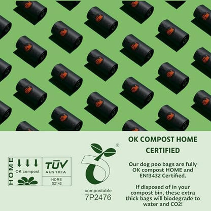 Tuff Pets Certified Compostable Dog Poop Bags with Handles, 12 Thick Rolls - Image 4