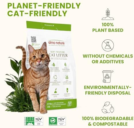 Almo Nature Soft Texture Cat Litter 5 lbs - Plant-Based, Clumping, Biodegradable, Non-Toxic, Compostable, Eco-Friendly, Odor Control, Low Dust, Safe for Cats & Kittens - Image 3