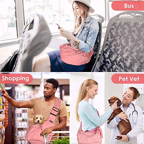Lukovee Pet Sling, Small Pet Carrier, Hard Bottom Support & Safety Hook - Image 6