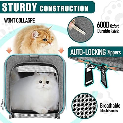 GAPZER Large Cat Carrier Soft, Collapsible Travel Pet Carry Bag, Small Dogs - Image 6