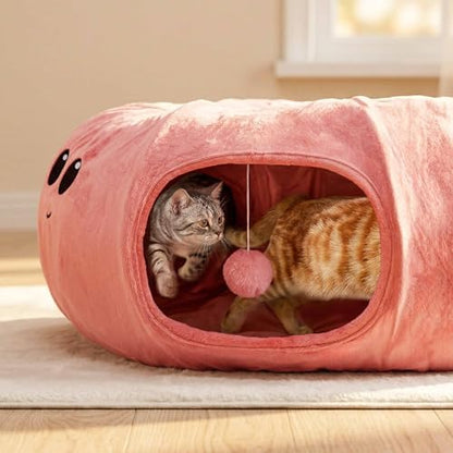 Cat Tunnel Bed with 20 Cat Toys, Kitten Toys for Indoor Kittens,Pink - Image 2