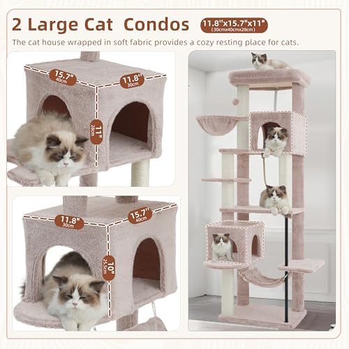 Gitelsnour Cat Tree, Cat Tower with Sturdy Steel Tube, Large Perch GCT024MU - Image 2