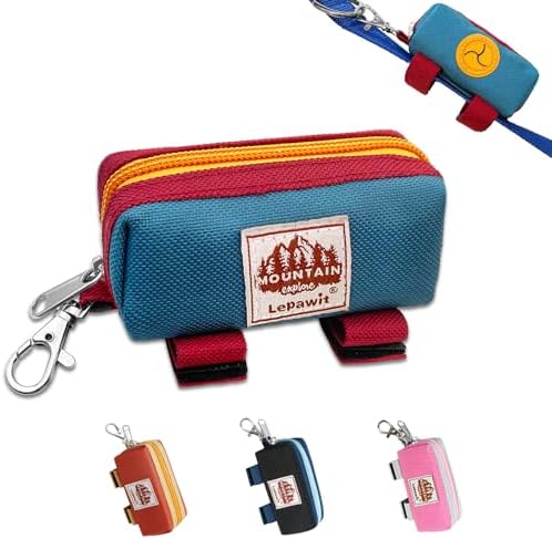 Dog Poop Bag Holder for Leash, Large-Capacity Canvas Pouch, Blue by Lepawit