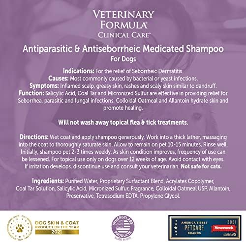 Veterinary Formula Clinical Care Ear Therapy for Dogs & Cats and Antiparasitic & Antiseborrheic Medicated Dog Shampoo Bundle - Image 6