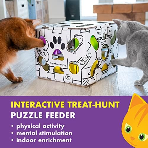 Cat Amazing Sliders – Puzzle Toy for Indoor Cats – Treat Box Interactive Maze – Enrichment Feeder – Best Cat Toy Ever! - Image 6